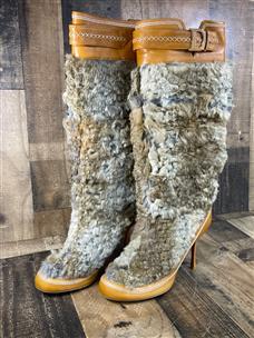 vuitton rabbit fur boots